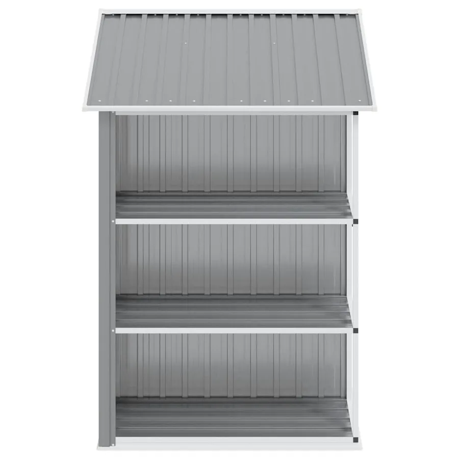 Abri de jardin avec étagère Gris 205x130x183 cm Fer - 5
