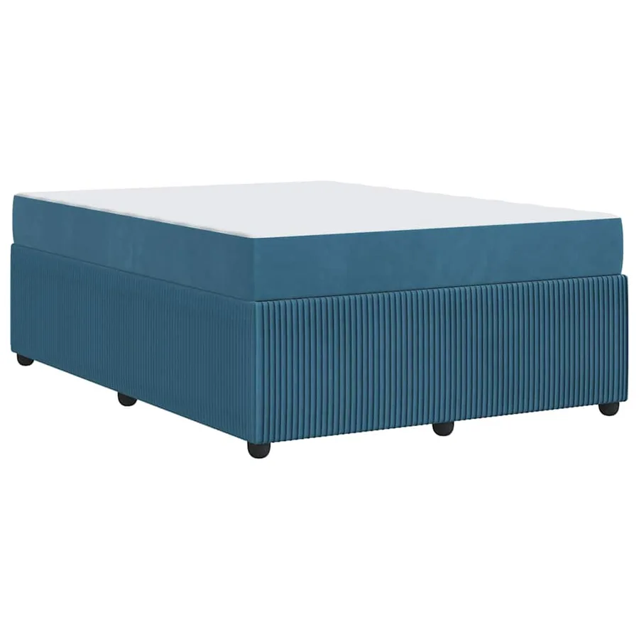 Cadre de lit avec matelas Bleu 140 x 200 cm tissu - 7