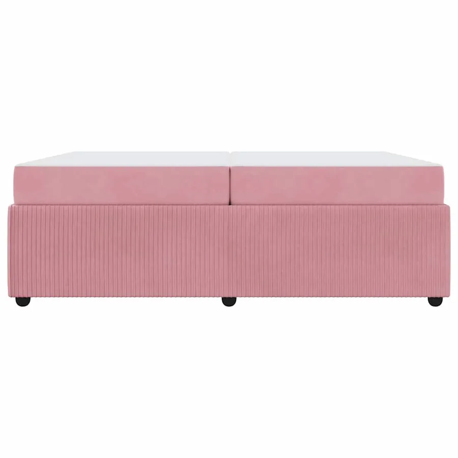 Cadre de lit avec matelas Rose 200 x 200 cm tissu - 5