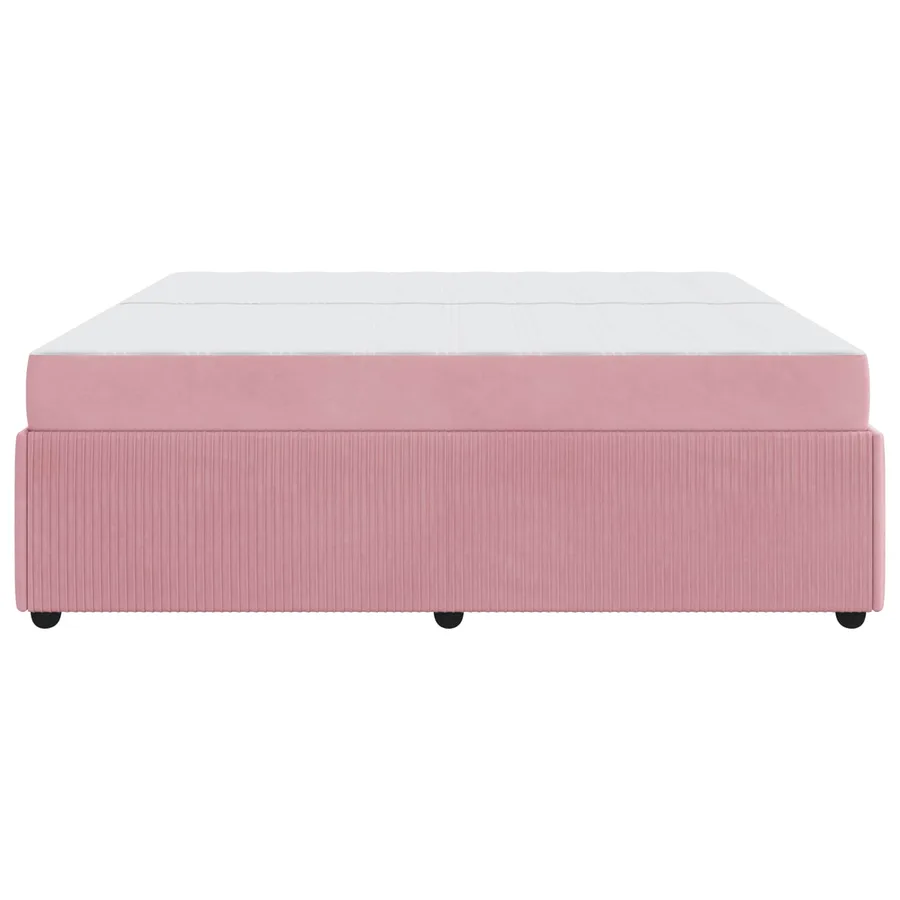 Cadre de lit avec matelas Rose 200 x 200 cm tissu - 6