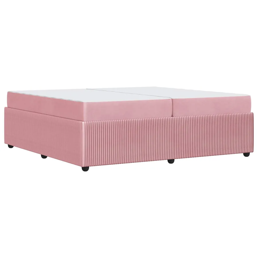 Cadre de lit avec matelas Rose 200 x 200 cm tissu - 7