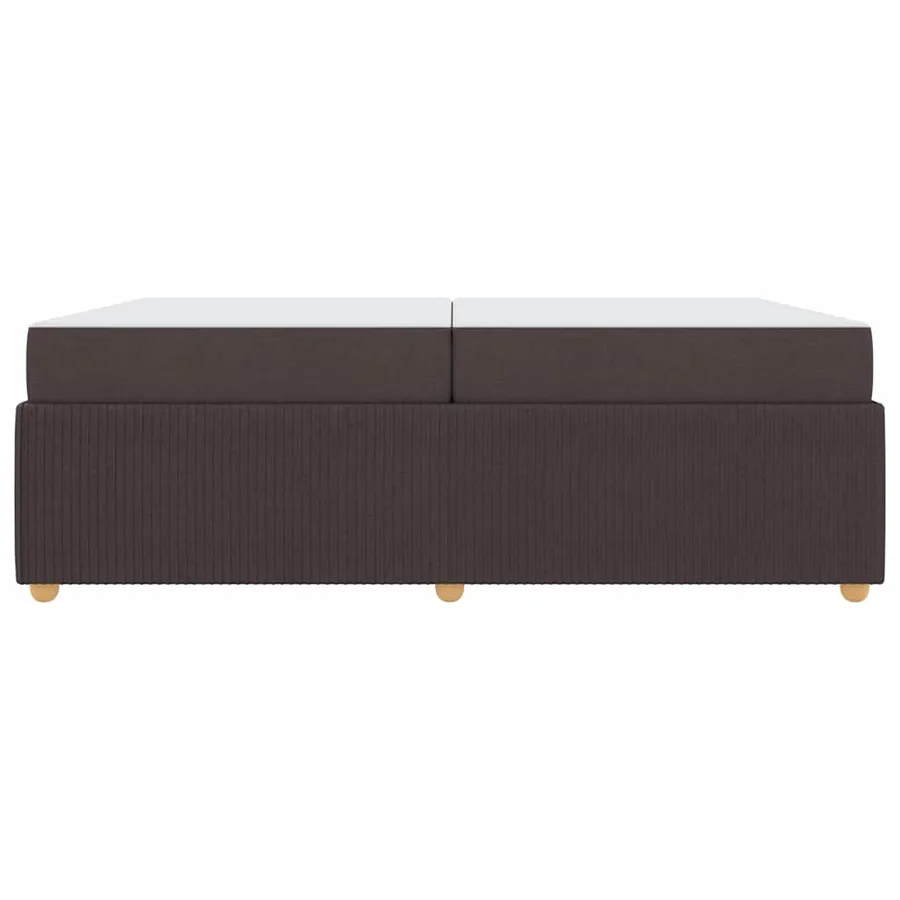 Cadre de lit avec matelas Marron foncé 200 x 200 cm tissu - 5