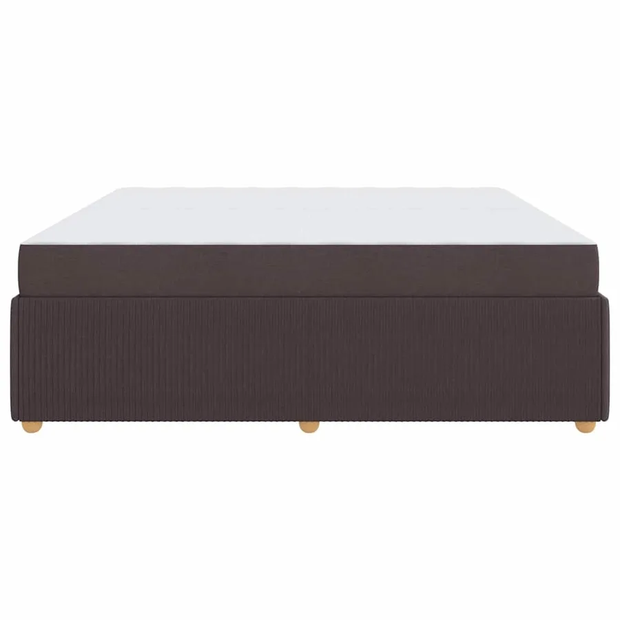 Cadre de lit avec matelas Marron foncé 200 x 200 cm tissu - 6
