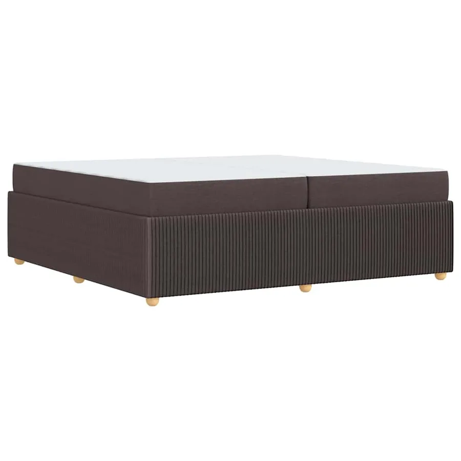 Cadre de lit avec matelas Marron foncé 200 x 200 cm tissu - 7
