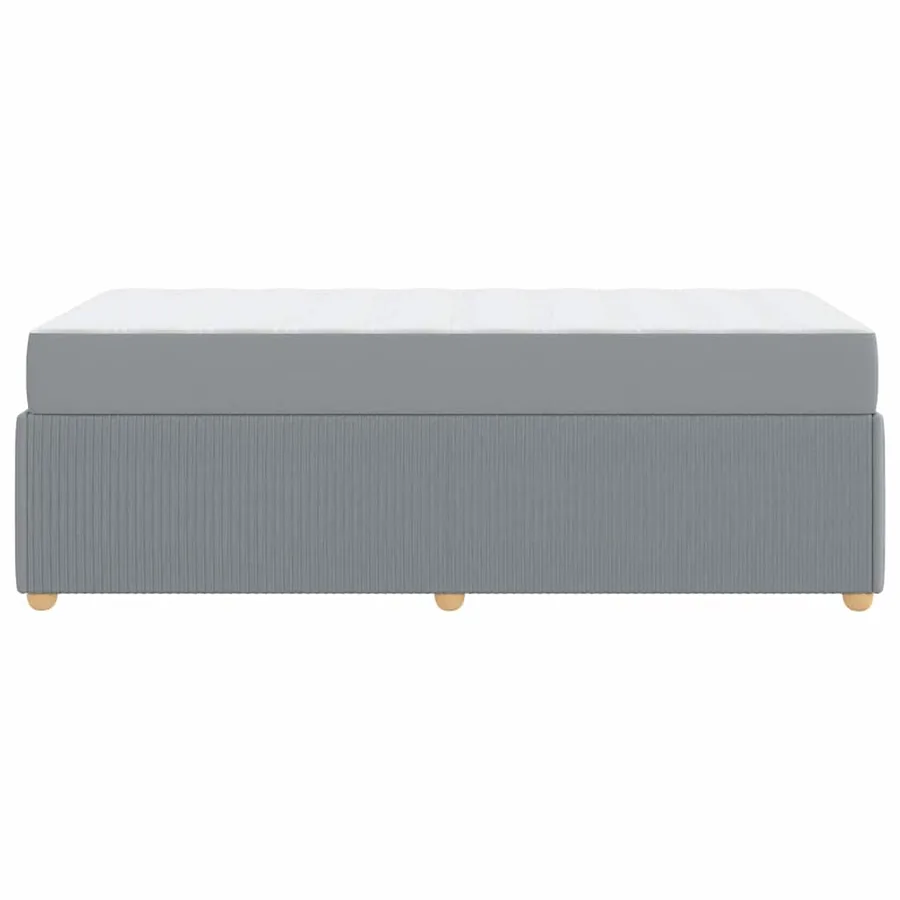 Cadre de lit avec matelas Gris clair 100 x 200 cm tissu - 6