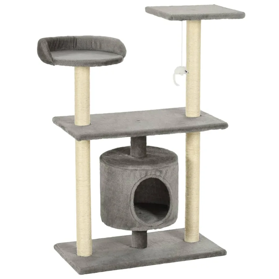 Arbre à chat avec griffoirs en sisal 95 cm Gris - 2