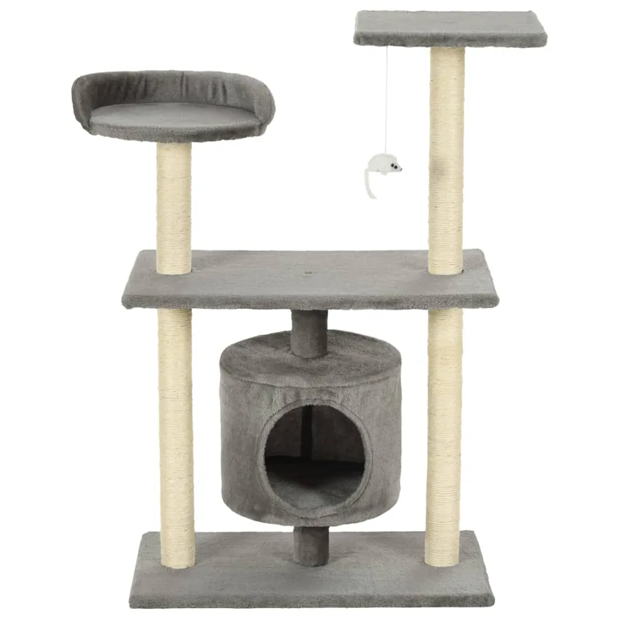 Arbre à chat avec griffoirs en sisal 95 cm Gris - 3