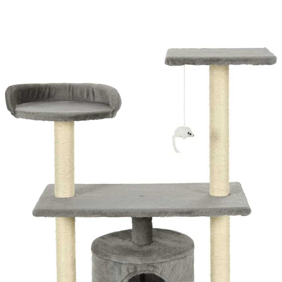 Arbre à chat avec griffoirs en sisal 95 cm Gris - 4
