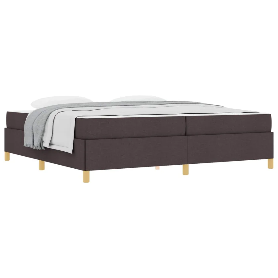 Cadre de lit avec matelas Marron foncé 200 x 200 cm tissu - 2