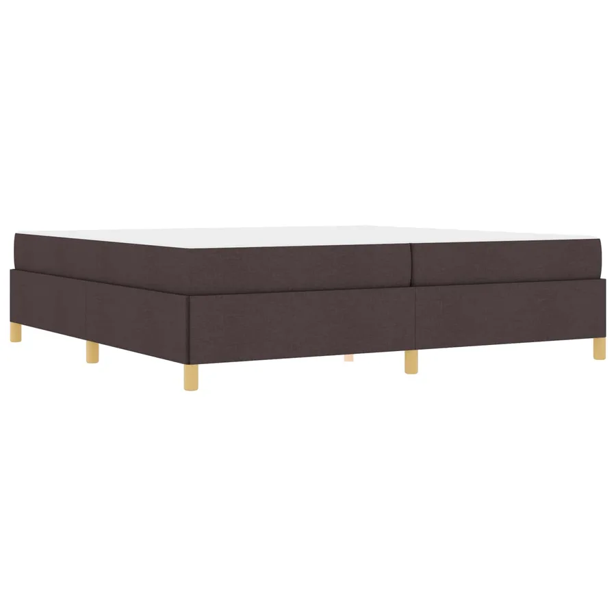 Cadre de lit avec matelas Marron foncé 200 x 200 cm tissu - 4