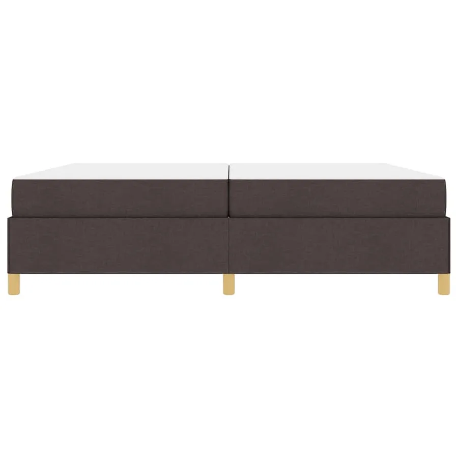 Cadre de lit avec matelas Marron foncé 200 x 200 cm tissu - 7