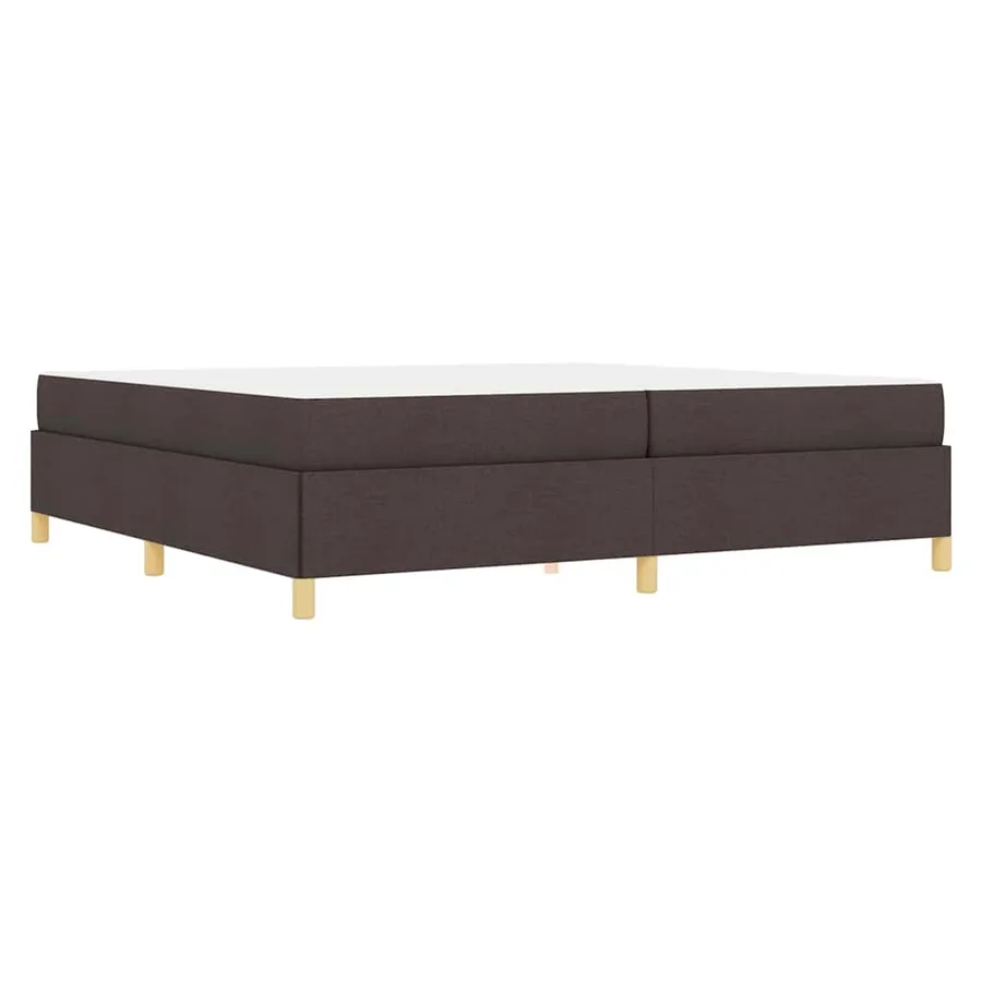 Cadre de lit avec matelas Marron foncé 200 x 200 cm tissu - 9