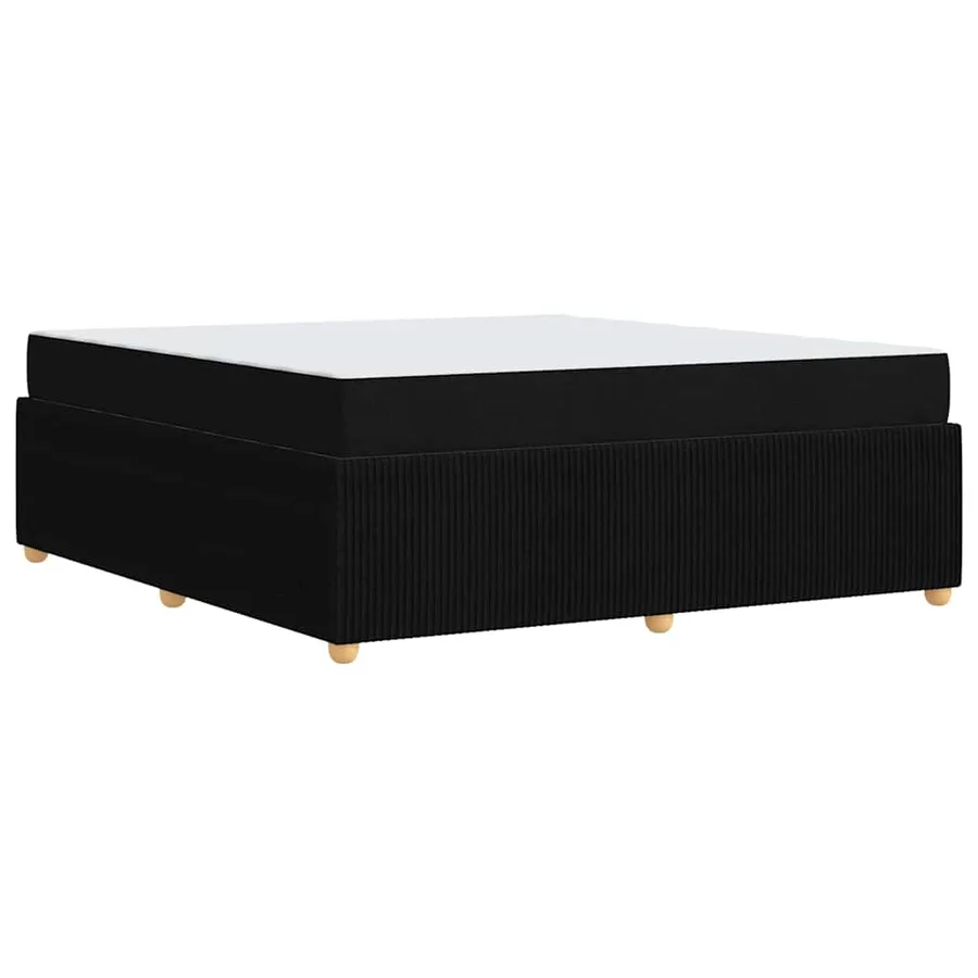 Cadre de lit avec matelas Noir 180 x 200 cm tissu - 7