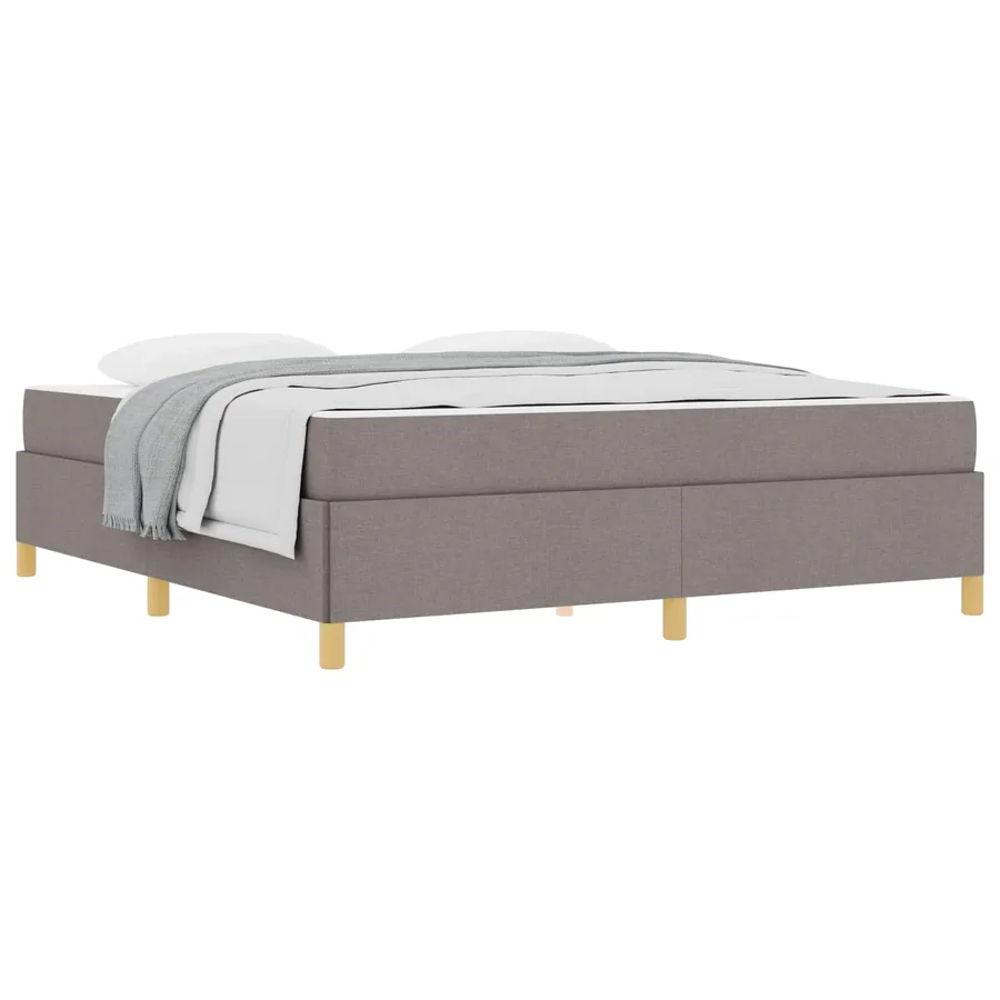 Cadre de lit avec matelas Taupe 180 x 200 cm tissu - 2