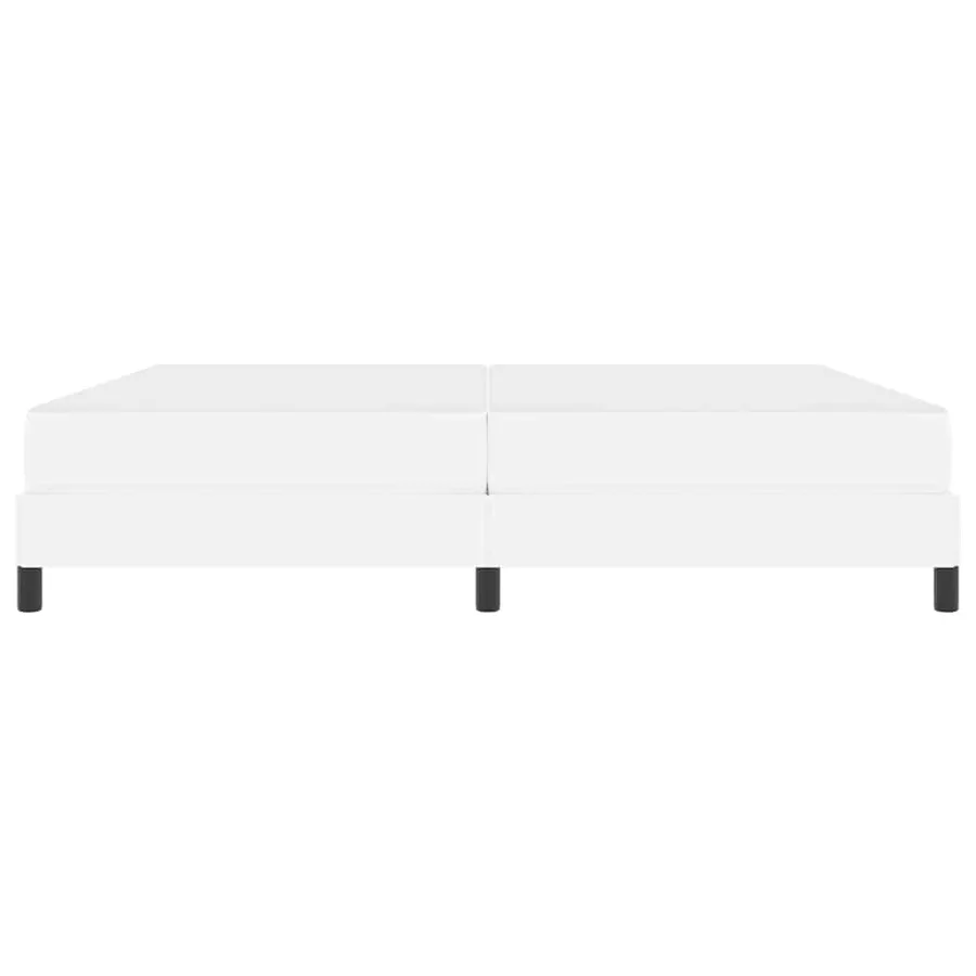 Cadre de lit avec matelas Blanc pur 200 x 200 cm tissu - 7