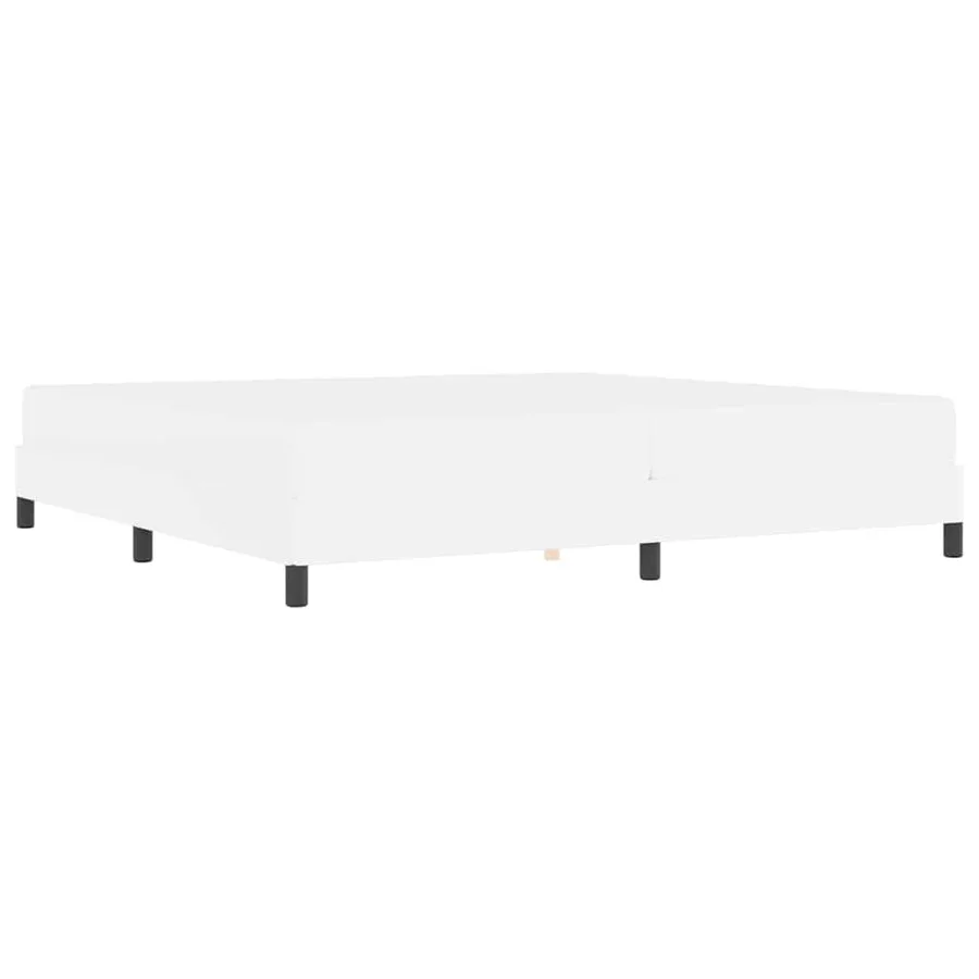 Cadre de lit avec matelas Blanc pur 200 x 200 cm tissu - 9