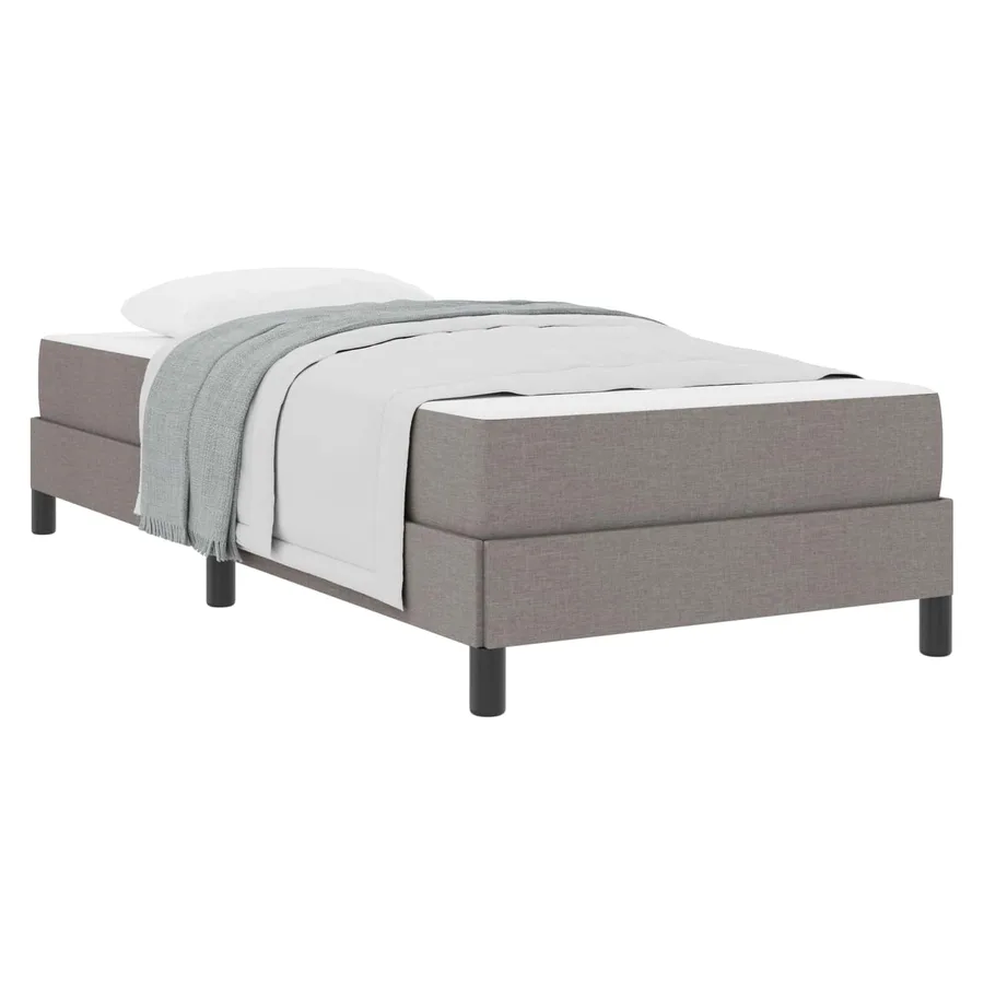 Lit à ressorts avec matelas Taupe 90 x 190 cm tissu - 2