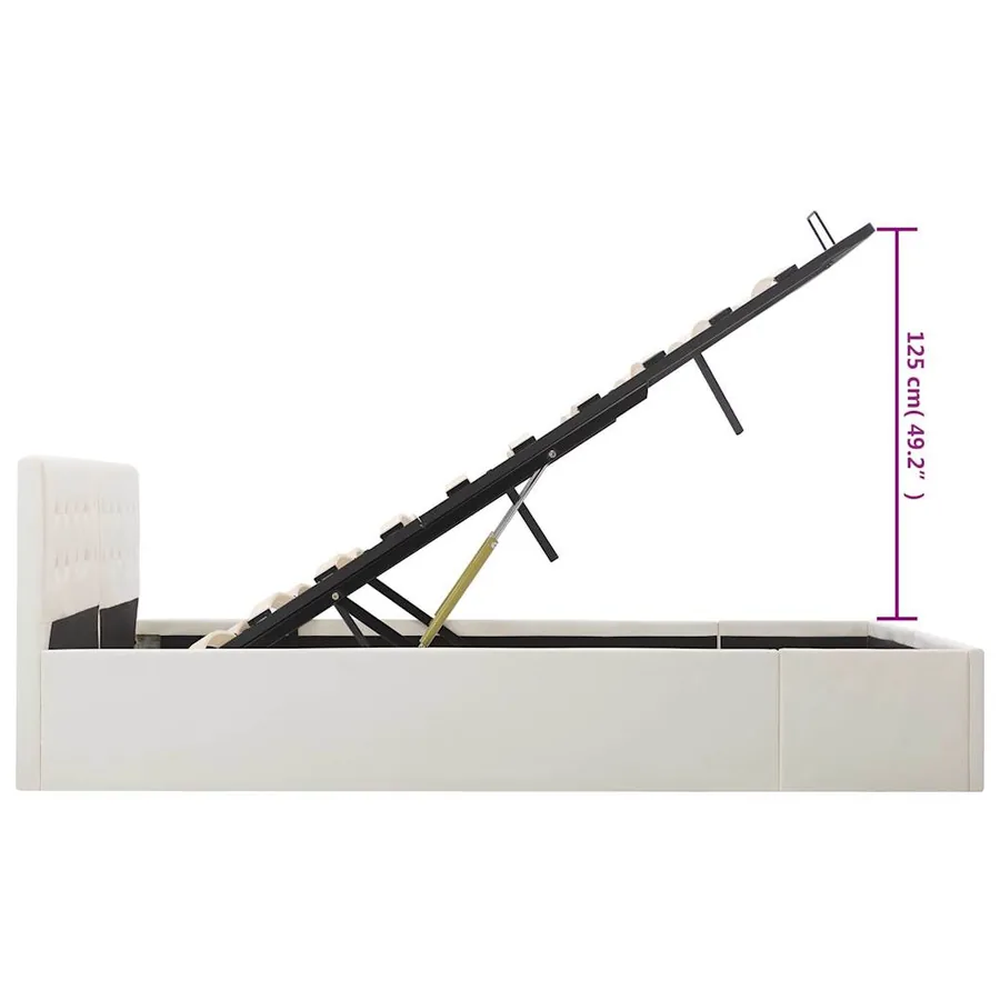 Cadre de lit avec rangement hydraulique 180x200 cm similicuir - 13