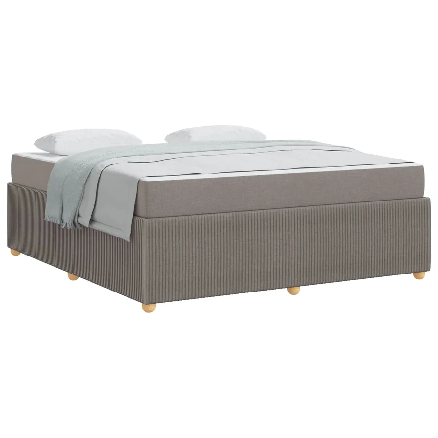 Cadre de lit avec matelas Taupe 180 x 200 cm tissu - 2