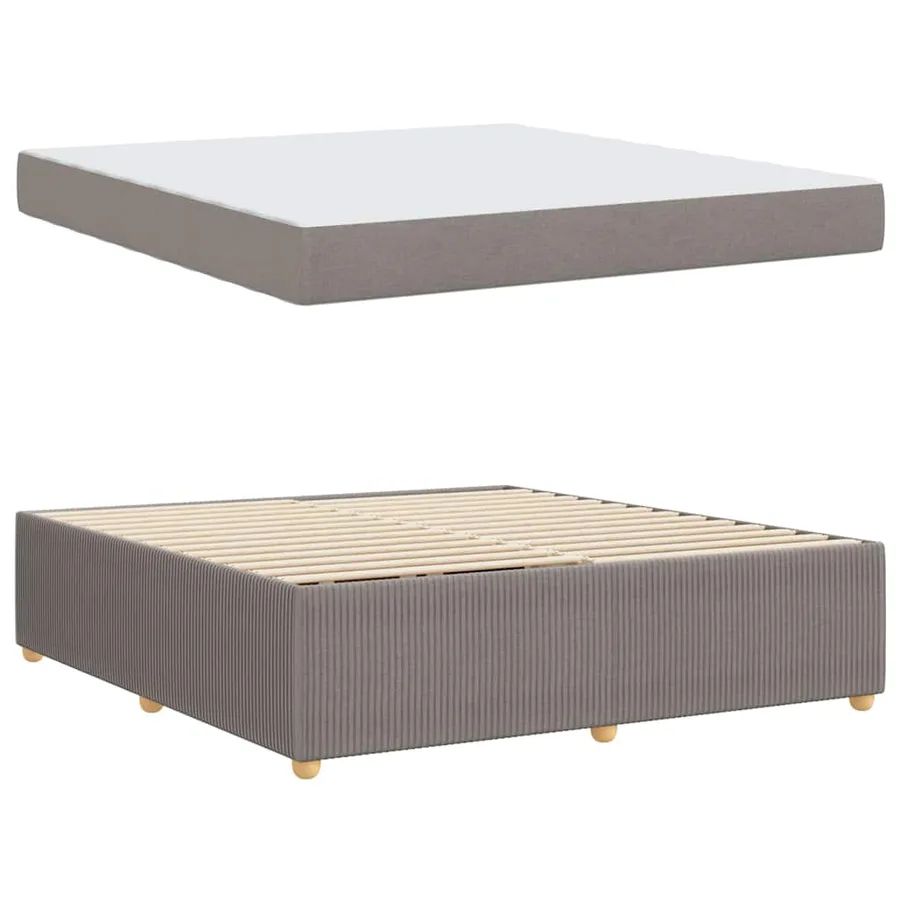 Cadre de lit avec matelas Taupe 180 x 200 cm tissu - 4