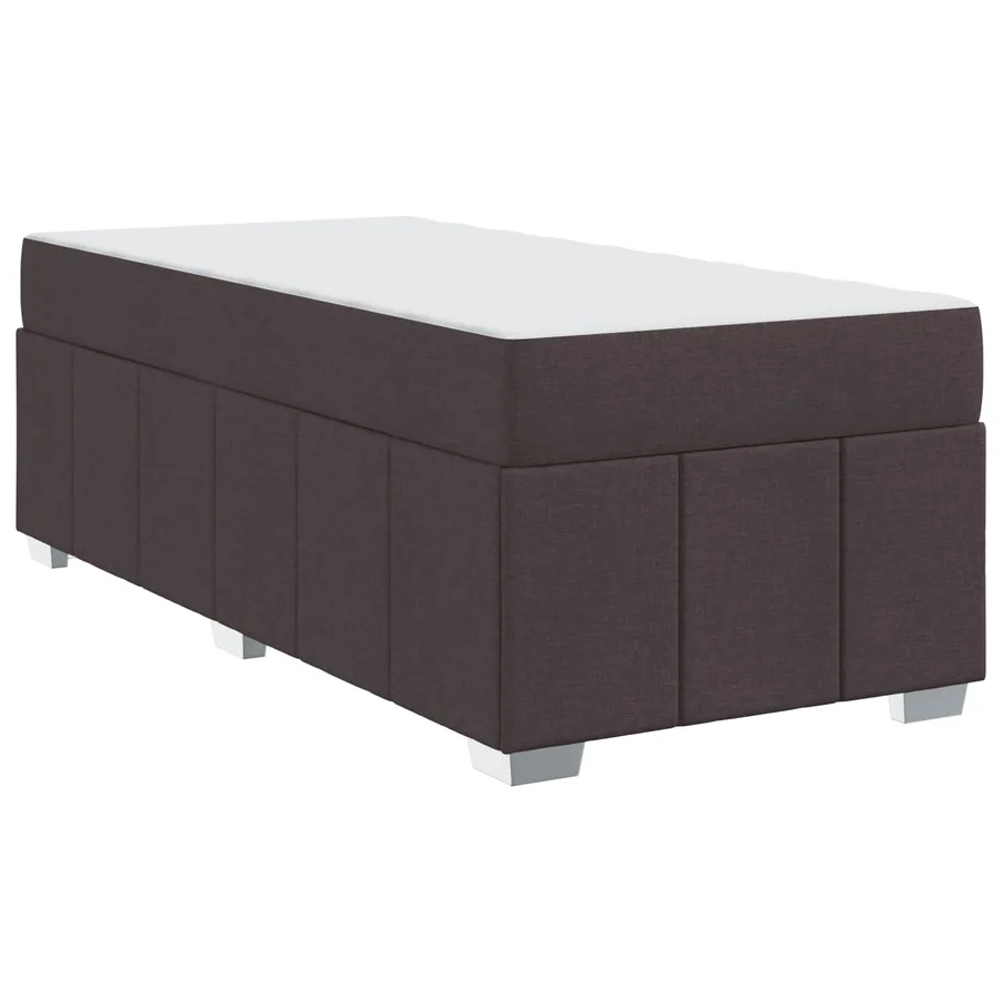 Cadre de lit avec matelas Marron foncé 90 x 200 cm tissu - 4