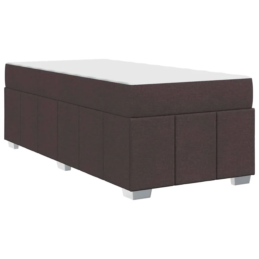 Cadre de lit avec matelas Marron foncé 90 x 200 cm tissu - 9