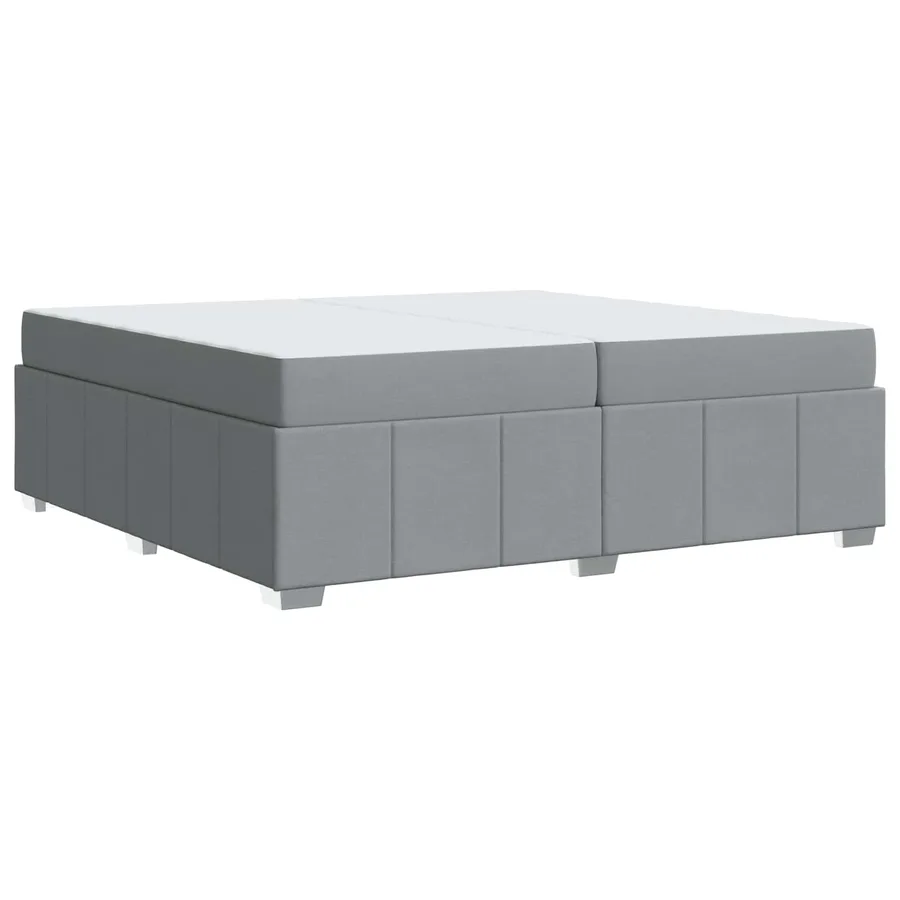 Cadre de lit avec matelas Gris clair 200 x 200 cm tissu - 4