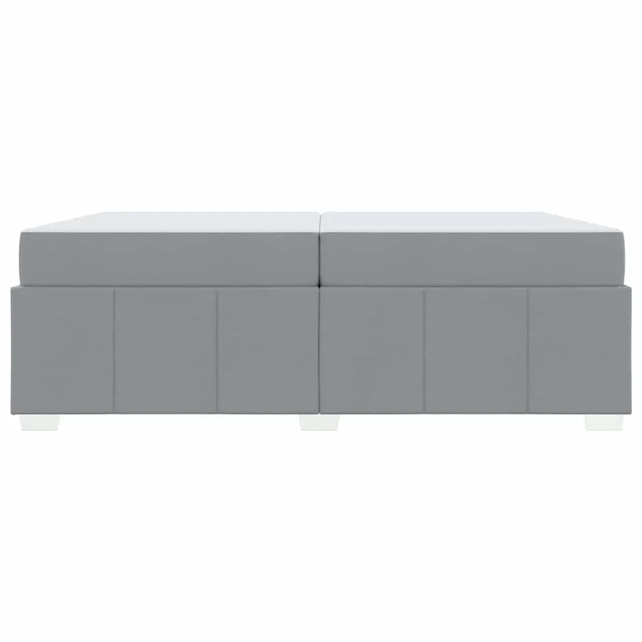 Cadre de lit avec matelas Gris clair 200 x 200 cm tissu - 6