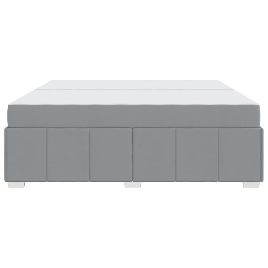 Cadre de lit avec matelas Gris clair 200 x 200 cm tissu - 7
