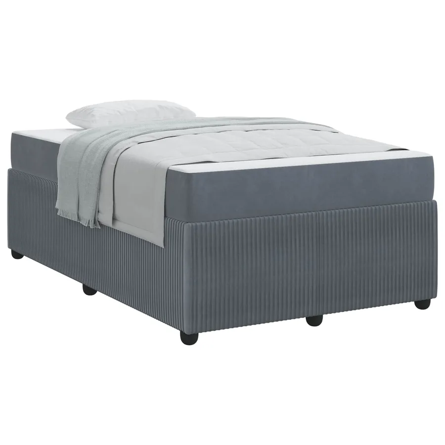 Cadre de lit avec matelas Gris foncé 120 x 200 cm tissu - 2