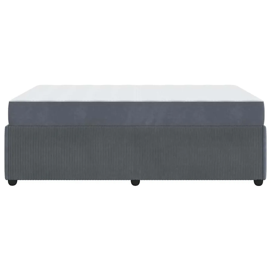 Cadre de lit avec matelas Gris foncé 120 x 200 cm tissu - 6