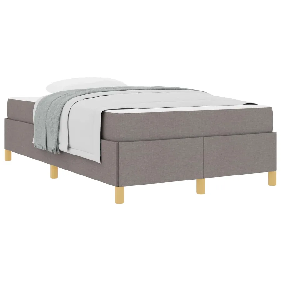 Cadre de lit avec matelas Taupe 120 x 200 cm tissu - 2