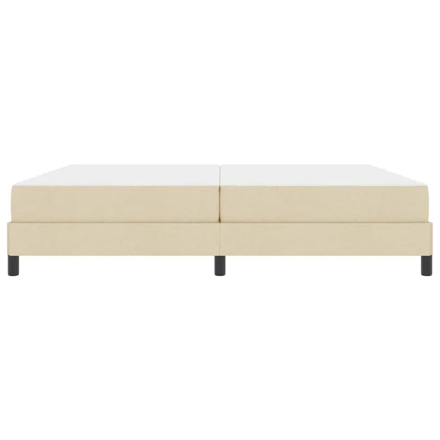 Lit à ressorts avec matelas Crème 200 x 200 cm tissu - 4