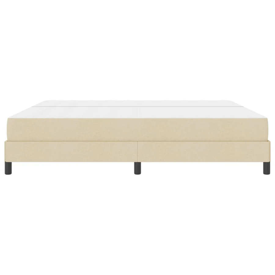 Lit à ressorts avec matelas Crème 200 x 200 cm tissu - 5