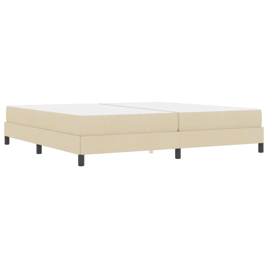 Lit à ressorts avec matelas Crème 200 x 200 cm tissu - 6