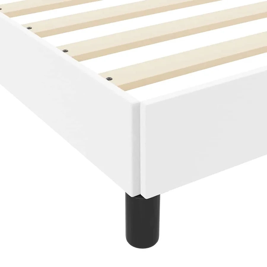 Cadre de lit avec matelas Blanc pur 90 x 200 cm tissu - 8