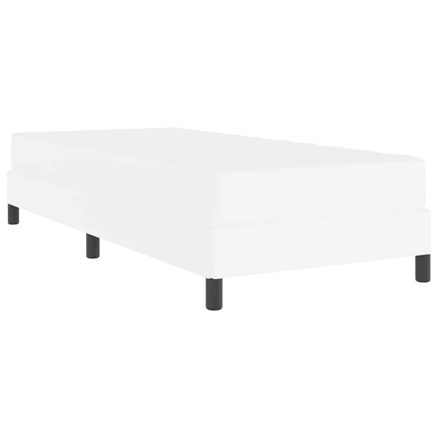 Cadre de lit avec matelas Blanc pur 90 x 200 cm tissu - 9