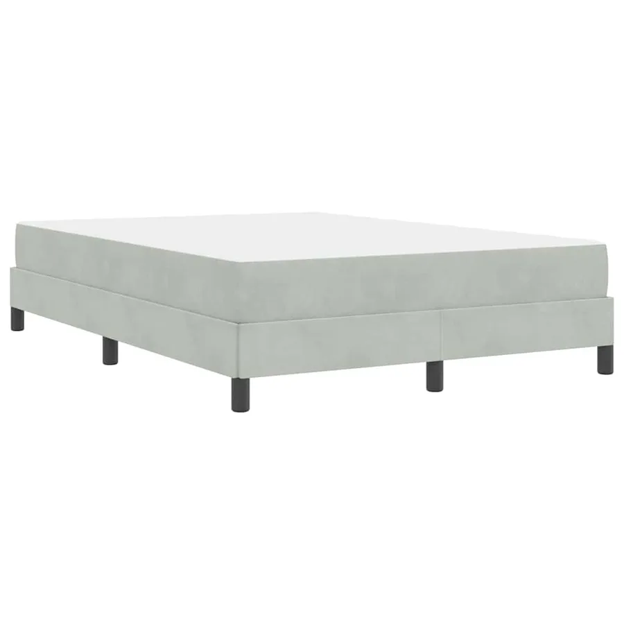 Lit à ressorts avec matelas Gris clair 140 x 190 cm tissu - 9