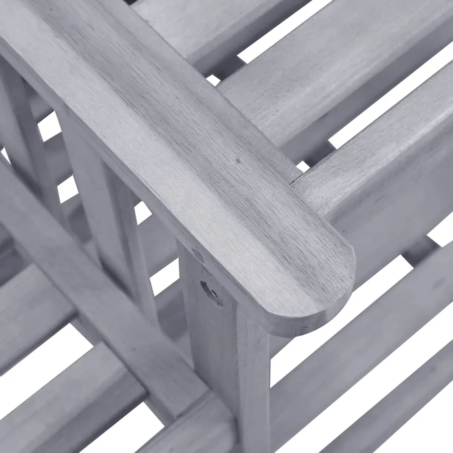 Chaises de jardin avec table à thé et coussins Acacia solide - 7