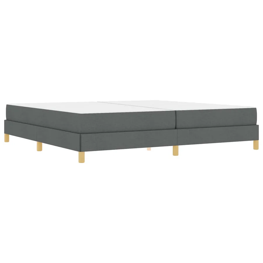 Lit à ressorts avec matelas Gris foncé 200 x 200 cm tissu - 2