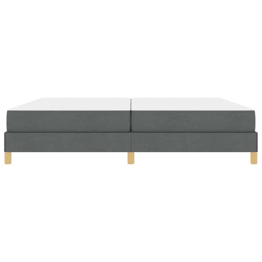 Lit à ressorts avec matelas Gris foncé 200 x 200 cm tissu - 5