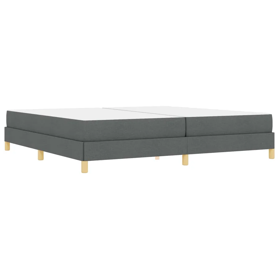Lit à ressorts avec matelas Gris foncé 200 x 200 cm tissu - 7