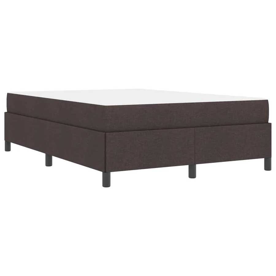Lit à ressorts avec matelas Marron foncé 140 x 190 cm tissu - 9