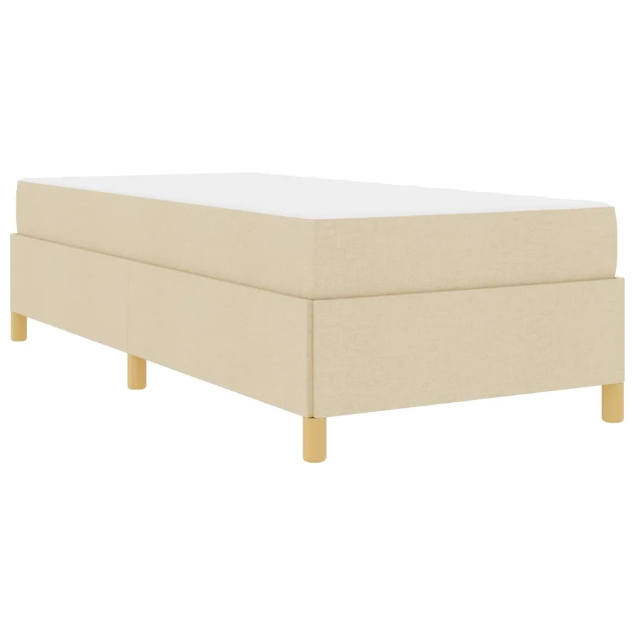 Cadre de lit avec matelas Crème 90 x 190 cm tissu - 4