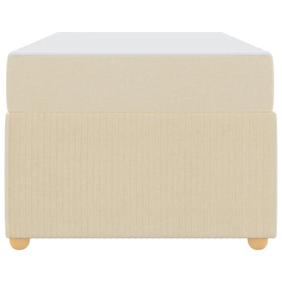 Cadre de lit avec matelas Crème 90 x 200 cm tissu - 6
