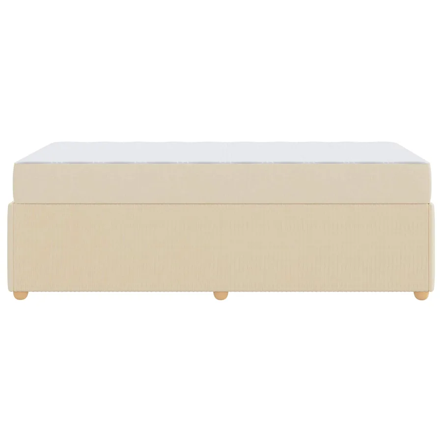 Cadre de lit avec matelas Crème 90 x 200 cm tissu - 7