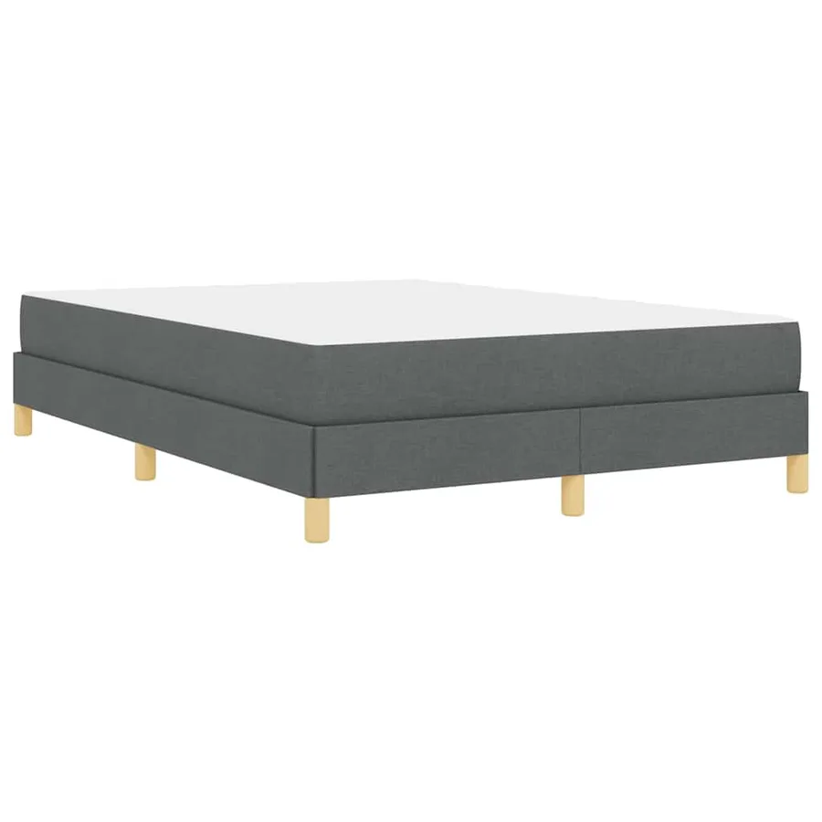 Lit à ressorts avec matelas Gris foncé 140 x 200 cm tissu - 9