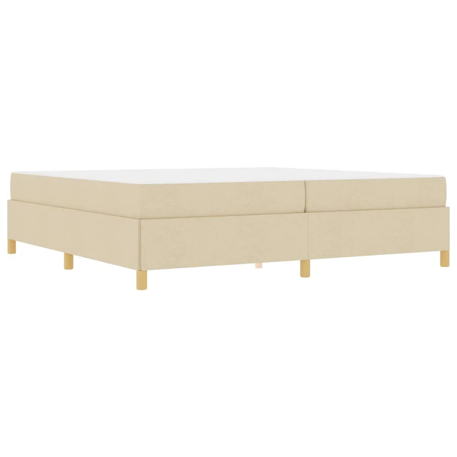 Cadre de lit avec matelas Crème 200 x 200 cm tissu - 4