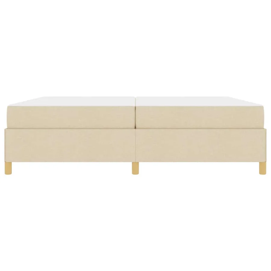 Cadre de lit avec matelas Crème 200 x 200 cm tissu - 7