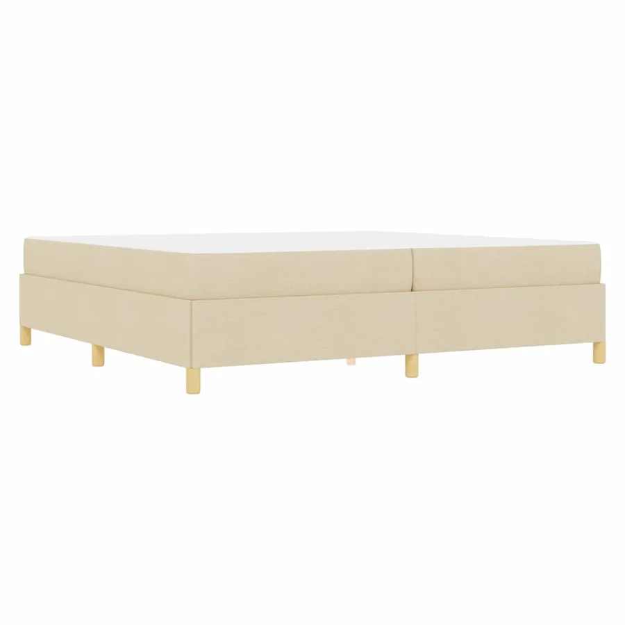 Cadre de lit avec matelas Crème 200 x 200 cm tissu - 9